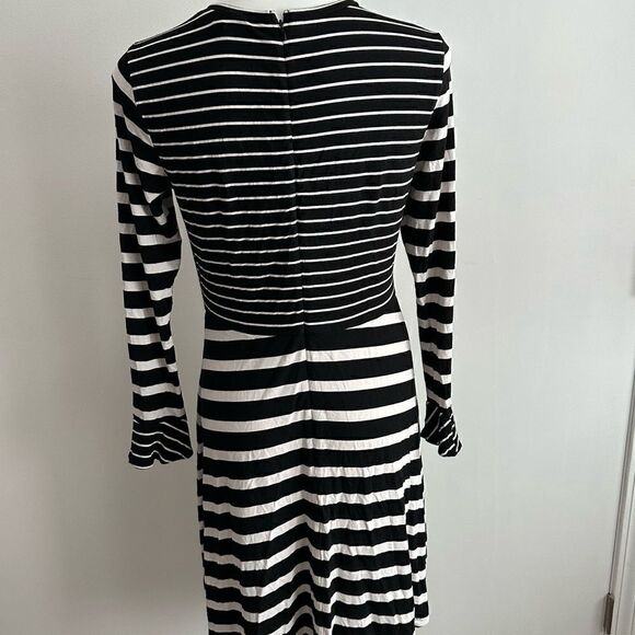 Black and White Striped Dress, Size 8, LOFT - Picture 5 of 8